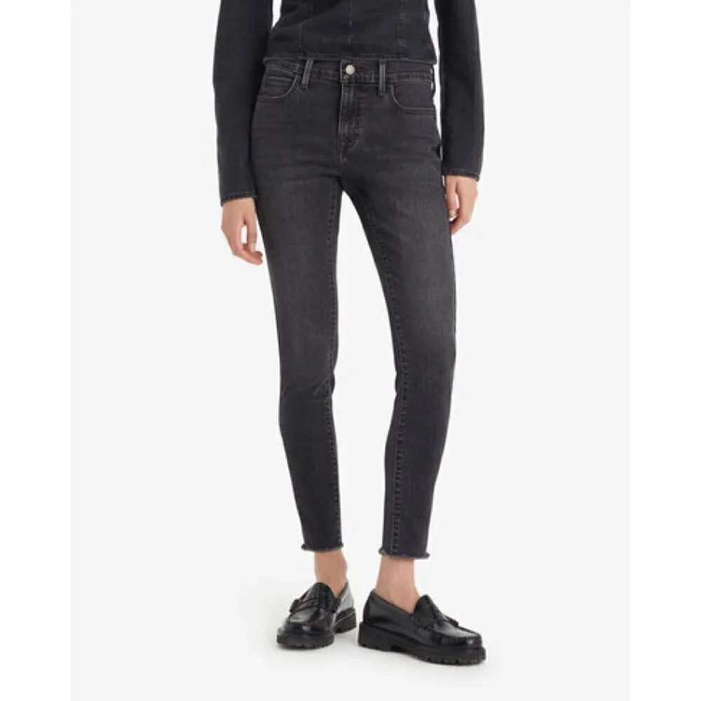 Levi's 710 Super Skinny Frayed Hem Dark Wash Jeans